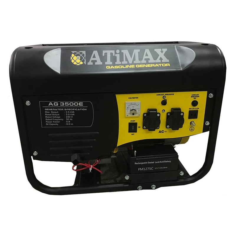 Генератор бензиновий ATIMAX 1 фаза (220В), 2,5кВт, (AG-3500-E)